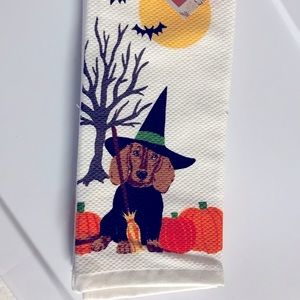 Dachshund witch dish towels
